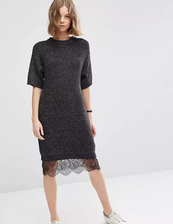 Sweater Dress dengan Detail Tali